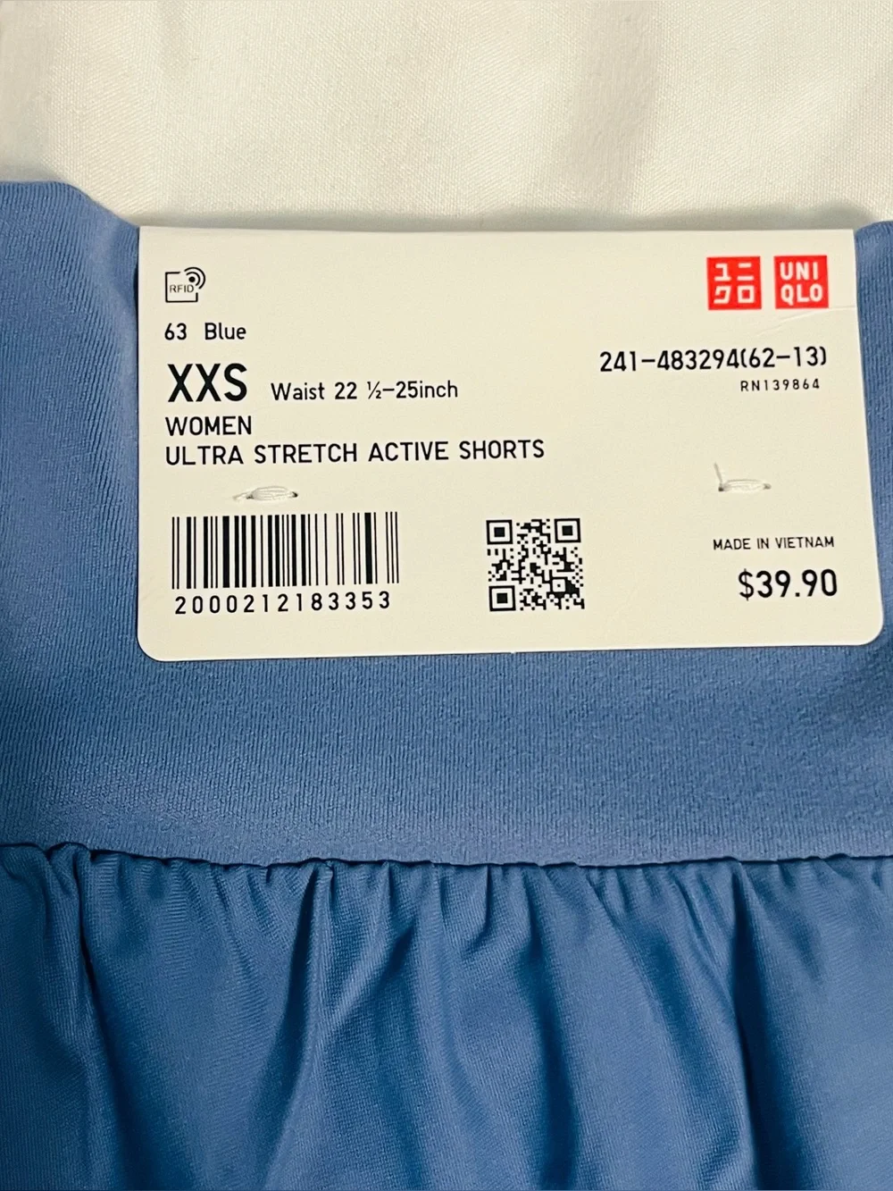NWT Uniqlo AIRism xxs light blue ultra stretch active shorts
